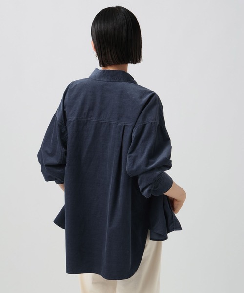 BAYFLOW（ベイフロー）の「2WAYコーデュロイシャツ（シャツ/ブラウス・レディース・ナチュラル/ブルー/チャコール/サーモンピンク・MEDIUM/SMALL）」の11枚目の写真