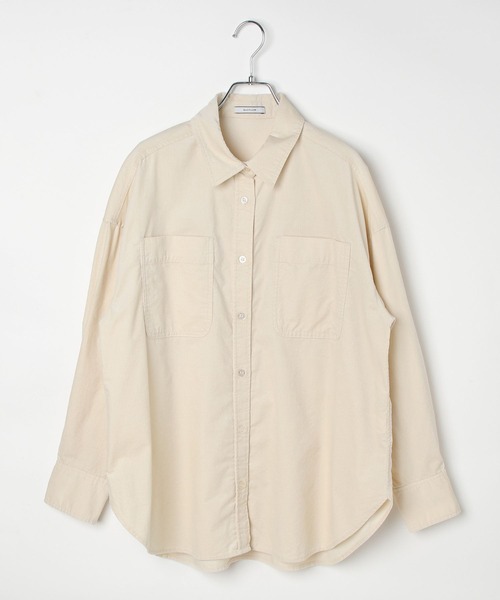 BAYFLOW（ベイフロー）の「2WAYコーデュロイシャツ（シャツ/ブラウス・レディース・ナチュラル/ブルー/チャコール/サーモンピンク・MEDIUM/SMALL）」の14枚目の写真