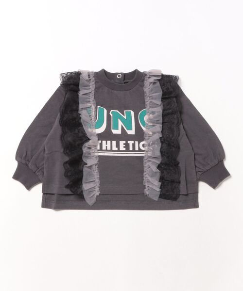 Ocean&Ground（オーシャン&グラウンド）の「レースリメイクＴシャツ（Tシャツ/カットソー・キッズ・オフホワイト/チャコール/レッド・100/140/130/95/90/80/120/110）」の3枚目の写真