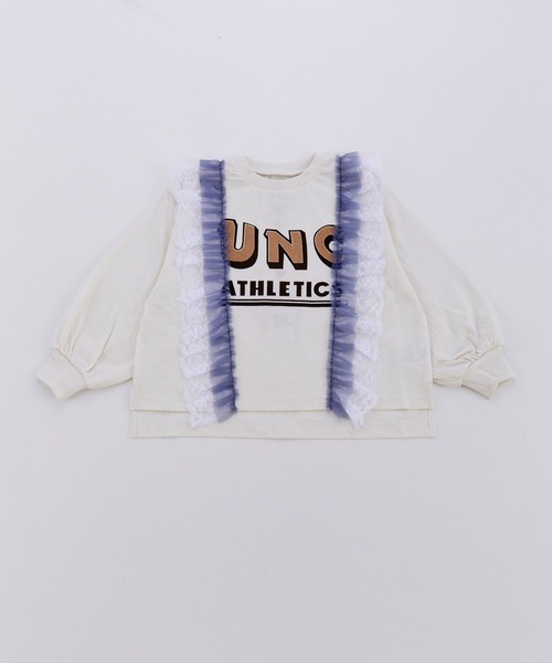 Ocean&Ground（オーシャン&グラウンド）の「レースリメイクＴシャツ（Tシャツ/カットソー・キッズ・オフホワイト/チャコール/レッド・100/140/130/95/90/80/120/110）」の11枚目の写真