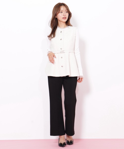 JILL by JILL STUART(ジルバイジルスチュアート)の「◇バックリボンフレアパンツ(その他パンツ・レディース・ブラック/グレー/ピンク・FREE)」の4枚目の写真