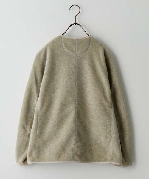 DANTON/ダントン] フリースノーカラージャケット（ノーカラー