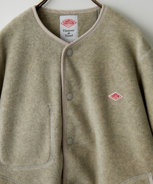 DANTON/ダントン] フリースノーカラージャケット（ノーカラー