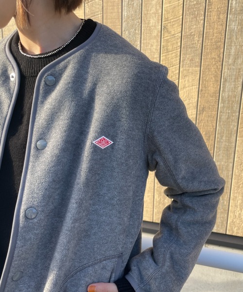 DANTON/ダントン] フリースノーカラージャケット（ノーカラー