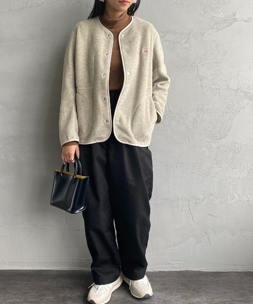 DANTON/ダントン] フリースノーカラージャケット（ノーカラー