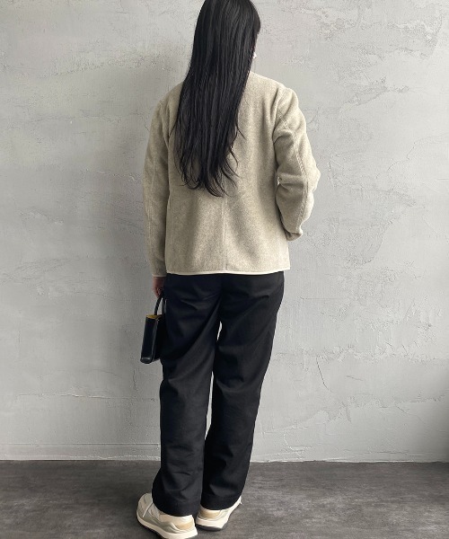 DANTON/ダントン] フリースノーカラージャケット（ノーカラー