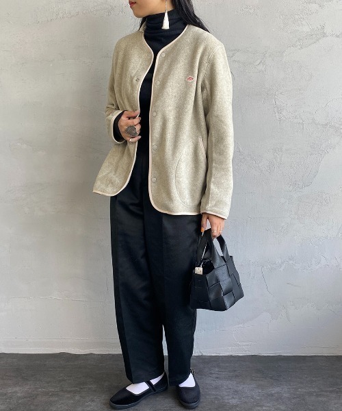 DANTON/ダントン] フリースノーカラージャケット（ノーカラー