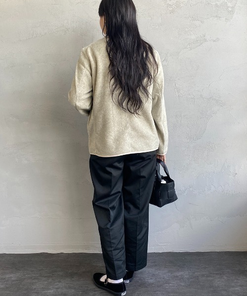 DANTON/ダントン] フリースノーカラージャケット（ノーカラー