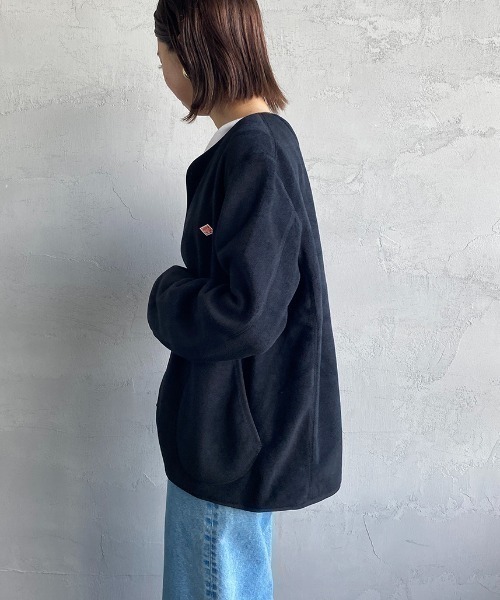 DANTON/ダントン] フリースノーカラージャケット（ノーカラー