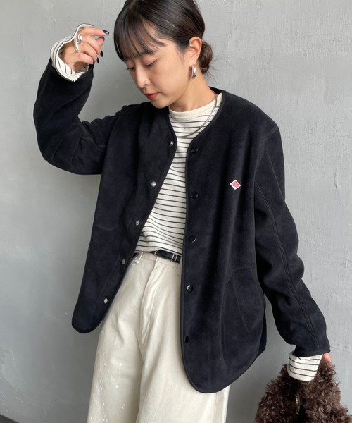 最終値下げ！DANTON ダントン　ノーカラージャケット DANTON/ダントン] フリースノーカラージャケット（ノーカラー