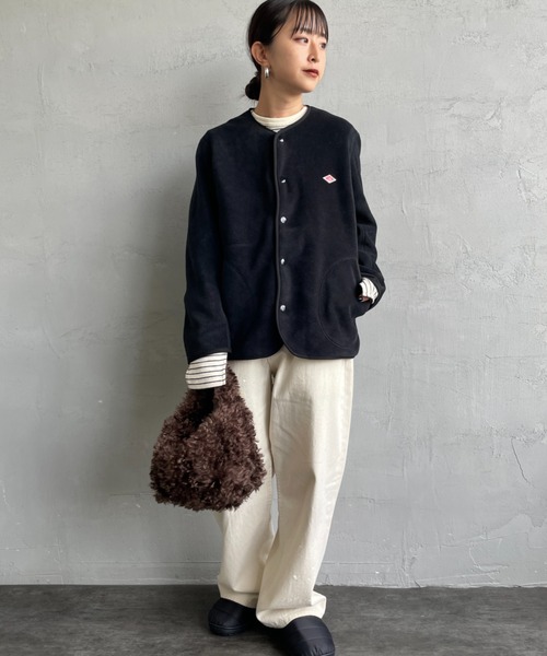 最終値下げDANTON ダントン コットン ノーカラージャケット ネイビー 40 Danton 「DANTON」 ダウンジャケット 40 ネイビー レディース