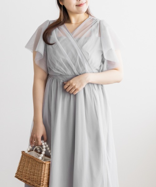 CLETTE(クレット)の「CLETTEオリジナルカシュクールチュールワンピース(ワンピース・レディース・ブラック系その他/グレー/ブラック・LL/4L/3L)」の17枚目の写真