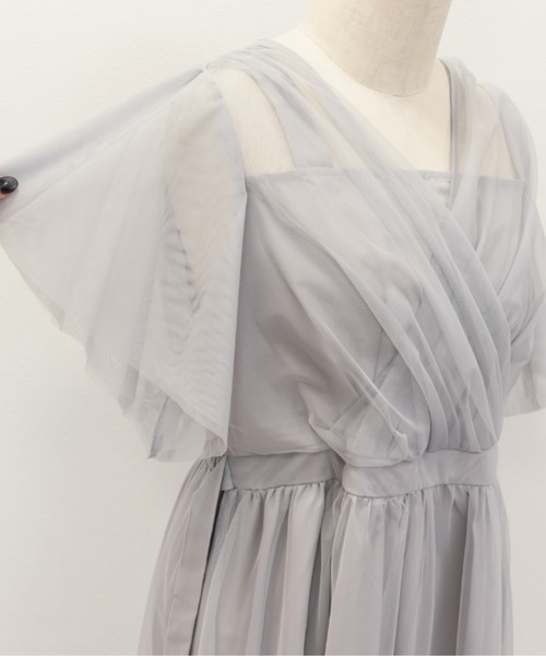 CLETTE(クレット)の「CLETTEオリジナルカシュクールチュールワンピース(ワンピース・レディース・ブラック系その他/グレー/ブラック・LL/4L/3L)」の22枚目の写真