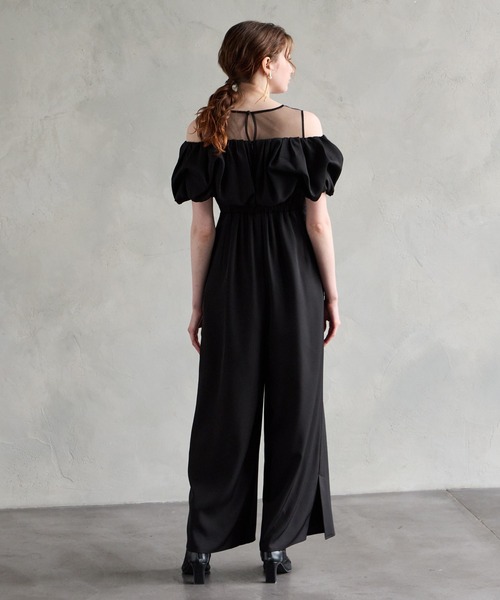 AIMER（エメ）の「【WEB限定】サテンオフショルダーオールインワンパーティードレス　結婚式　お呼ばれ　ドレス　20代 30代（パンツドレス・レディース・ブラック/モカ/ダルブルー系・MEDIUM/LARGE）」の22枚目の写真