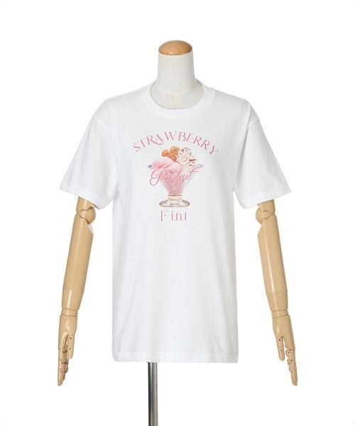 F i.n.t（フィント）の「ストロベリーパフェプリントTシャツ/SweetsCollection（Tシャツ/カットソー・レディース・ホワイト・FREE）」の5枚目の写真