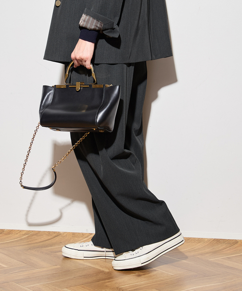 journal standard L'essage（ジャーナルスタンダードレサージュ）の「《追加3》ヴィスポリギャバ パンツ（その他パンツ・レディース・ネイビー/グレー・36/38）」の6枚目の写真