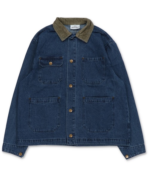 SPINNS（スピンズ）の「短丈カバーオールダックジャケット/ワークブルゾン/ユニセックス（カバーオール・メンズ・チャコール/ブルー系その他/キャメル/ブラック・ONESIZE）」の7枚目の写真