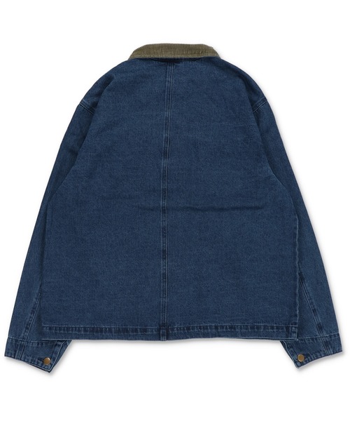 SPINNS（スピンズ）の「短丈カバーオールダックジャケット/ワークブルゾン/ユニセックス（カバーオール・メンズ・チャコール/ブルー系その他/キャメル/ブラック・ONESIZE）」の8枚目の写真