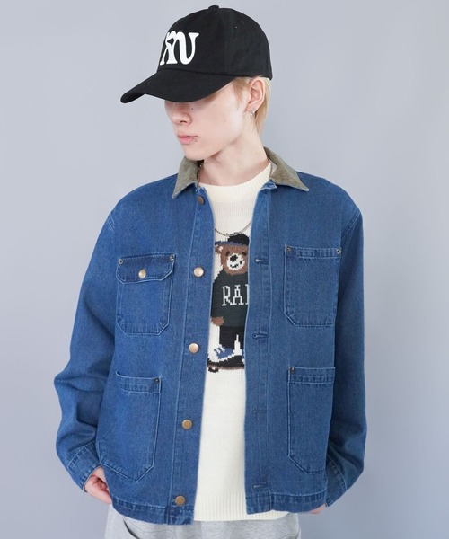 SPINNS（スピンズ）の「短丈カバーオールダックジャケット/ワークブルゾン/ユニセックス（カバーオール・メンズ・チャコール/ブルー系その他/キャメル/ブラック・ONESIZE）」の21枚目の写真