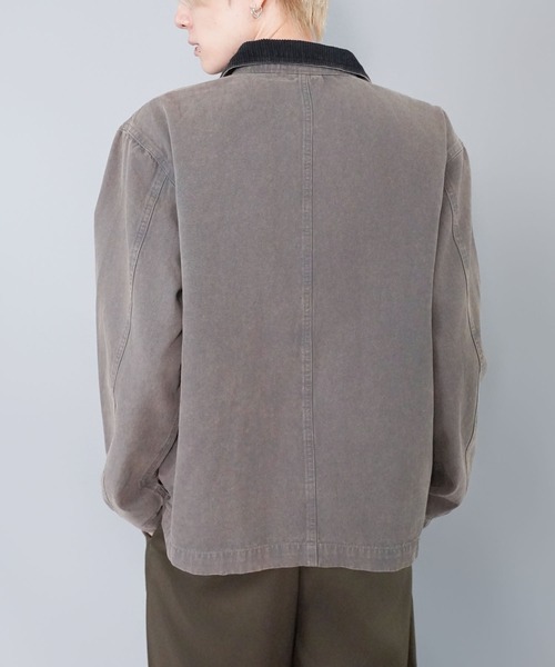 SPINNS（スピンズ）の「短丈カバーオールダックジャケット/ワークブルゾン/ユニセックス（カバーオール・メンズ・チャコール/ブルー系その他/キャメル/ブラック・ONESIZE）」の20枚目の写真