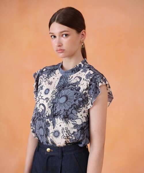 コンスティレーションプリントボウタイブラウス（シャツ/ブラウス