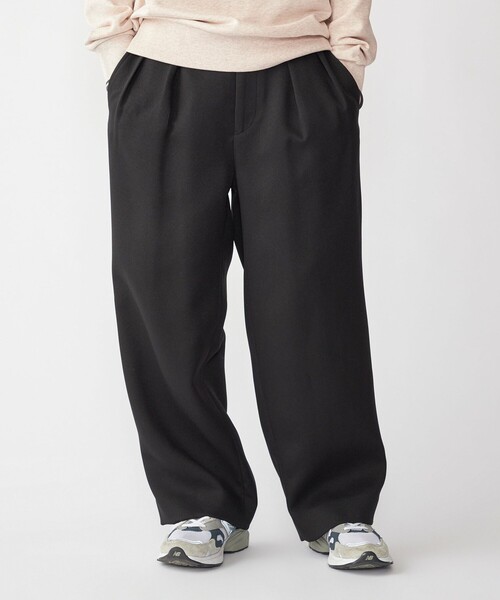 セール】SHIPS:〈手洗い可能〉メランジ タック バギー スラックス