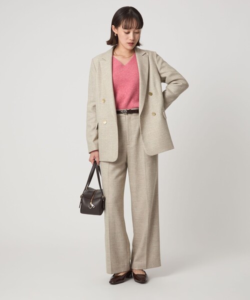 お値下げ♡ララグランド♡パンプXS セール】［size SHORT/TALLあり］スラブ ワイド ストレート パンツ