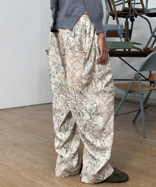 OPEN Yy（オープンワイワイ）の「OPEN Yy/オープンワイワイ/PAISLEY FULL GATHER PANTS（その他パンツ・レディース・ベージュ・M/S）」の3枚目の写真