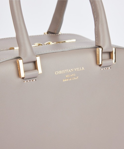 CHRISTIAN VILLA（クリスチャンヴィラ）の「【別注アイテム】スムースレザー使用 ミニボストンバッグ《CHRISTIAN VILLA》（ハンドバッグ・レディース・グレイッシュベージュ/ベージュ・フリー）」の6枚目の写真