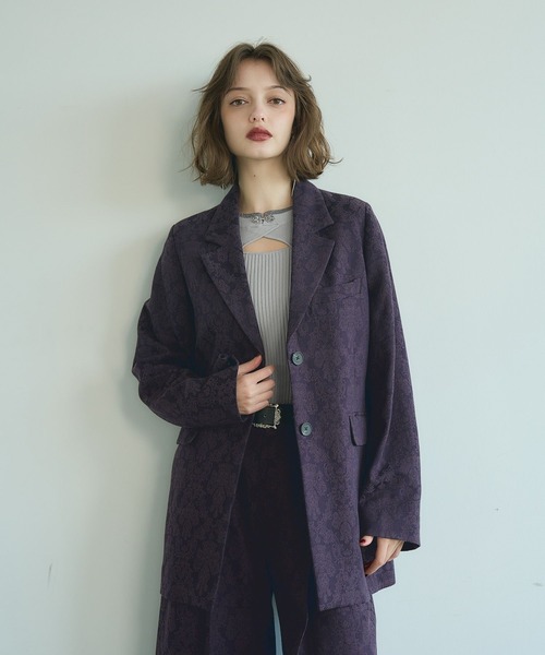 【5/10まで】HARE VINTAGE ジャガード2WAYジャケット パープル HARE（ハレ）の「VINTAGEジャガード2WAYジャケット(HARE)（テーラード