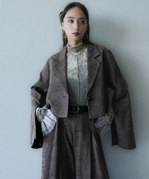 HARE（ハレ）の「VINTAGEジャガード2WAYジャケット(HARE)（テーラードジャケット・レディース・パープル/ブラウン/ブラック・SMALL/MEDIUM）」の12枚目の写真