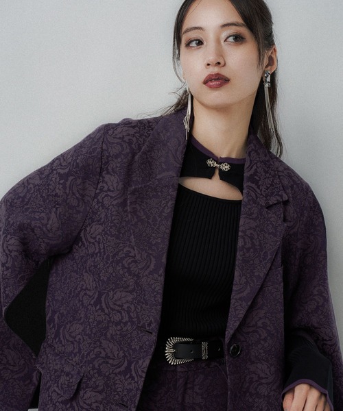 HARE（ハレ）の「VINTAGEジャガード2WAYジャケット(HARE)（テーラードジャケット・レディース・パープル/ブラウン/ブラック・SMALL/MEDIUM）」の17枚目の写真