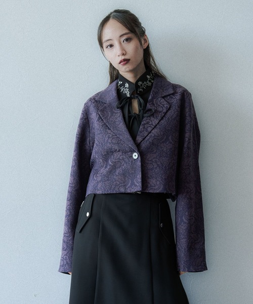 HARE（ハレ）の「VINTAGEジャガード2WAYジャケット(HARE)（テーラードジャケット・レディース・パープル/ブラウン/ブラック・SMALL/MEDIUM）」の18枚目の写真