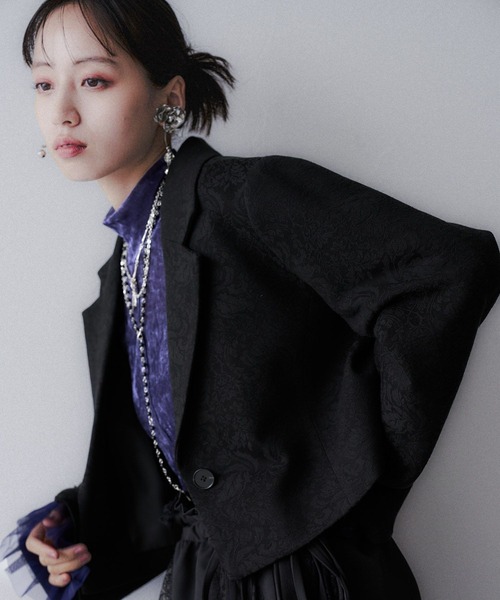 HARE（ハレ）の「VINTAGEジャガード2WAYジャケット(HARE)（テーラードジャケット・レディース・パープル/ブラウン/ブラック・SMALL/MEDIUM）」の8枚目の写真