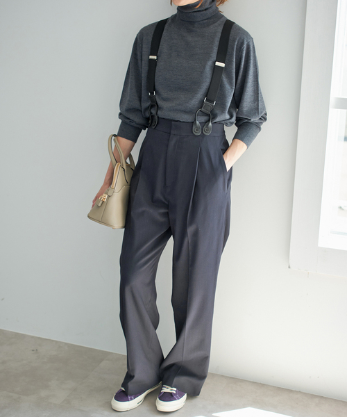 サスペンダー付きワイドストレートパンツ（その他パンツ）｜Spick