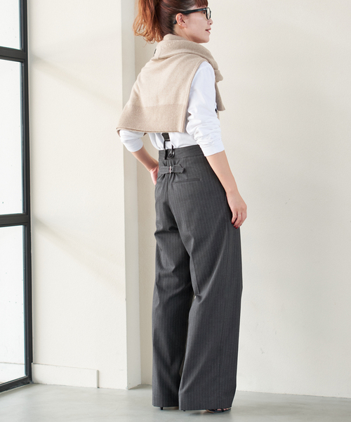 サスペンダー付きワイドストレートパンツ（その他パンツ）｜Spick