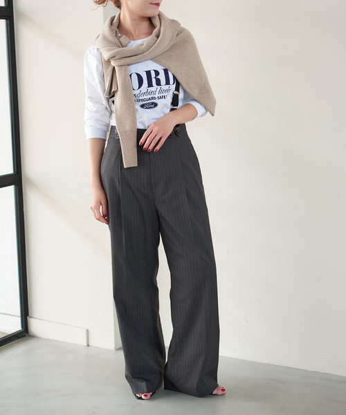 セール】サスペンダー付きワイドストレートパンツ（その他パンツ