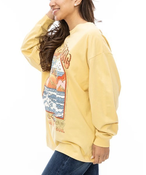 BILLABONG(ビラボン)の「【BILLABONG/ビラボン】24AW GRAPHIC LOOSE LS TEE/グラフィック長袖ロンT(Tシャツ/カットソー・レディース・ホワイト/イエロー・MEDIUM)」の5枚目の写真