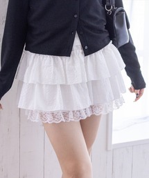 clear | 裾レースフリルティアードミニスカート[推し活 ガーリー]≪AW新作≫(スカート)