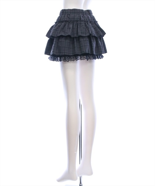 セール】裾レースフリルティアードミニスカート[推し活 ガーリー]≪AW