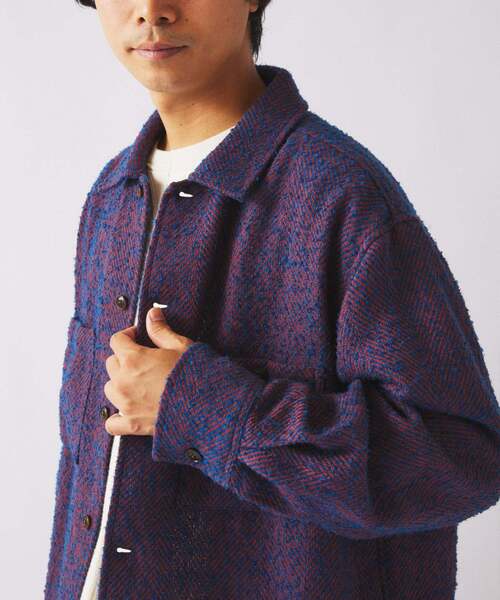 JOURNAL STANDARD relume(ジャーナルスタンダード レリューム)の「ビッグ ヘリンボン CPO シャツ ジャケット(シャツ/ブラウス・メンズ・マスタード/オレンジ/ブラック・LARGE/MEDIUM)」の9枚目の写真