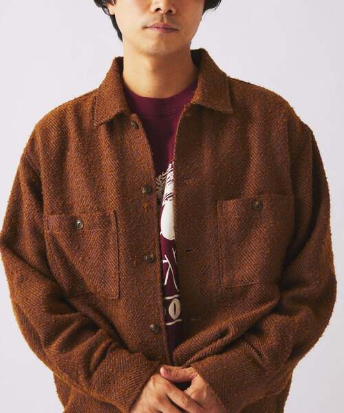 JOURNAL STANDARD relume(ジャーナルスタンダード レリューム)の「ビッグ ヘリンボン CPO シャツ ジャケット(シャツ/ブラウス・メンズ・マスタード/オレンジ/ブラック・LARGE/MEDIUM)」の19枚目の写真