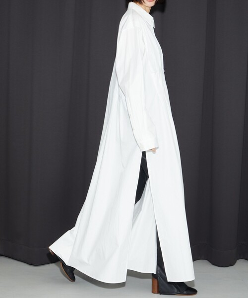 AEWEN MATOPH＞ウエストダーツ シャツマキシワンピース