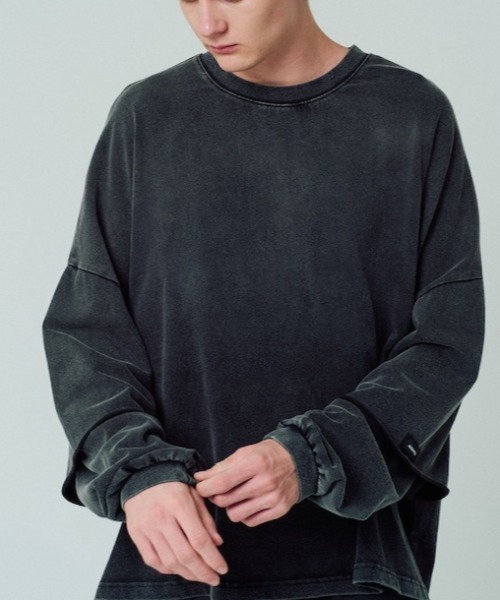 ADAM PATEK(アダムパテック)の「【ADAMPATEK/アダムパテック】wide boxcut layered long sleeve ワイドロンTee(Tシャツ/カットソー・レディース・ブラック・2)」の1枚目の写真