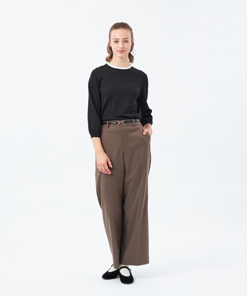 MACKINTOSH PHILOSOPHY(マッキントッシュ フィロソフィー)の「フリルカラーパフスリーブニット(ニット/セーター・レディース・ブラック/レッド/ダークネイビー・38)」の6枚目の写真