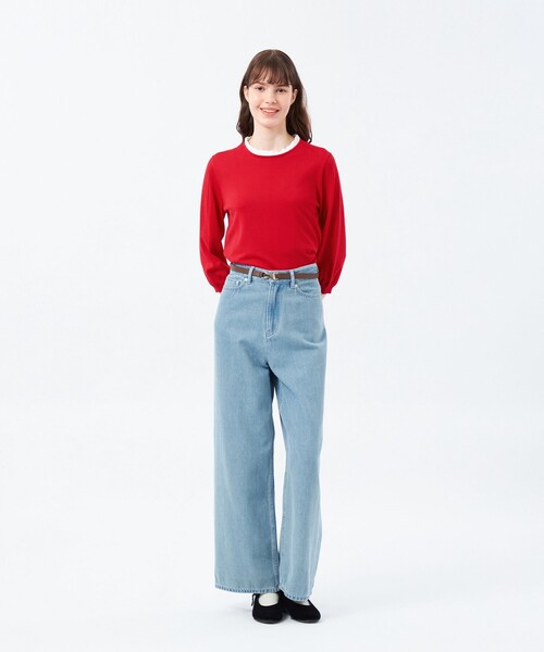 MACKINTOSH PHILOSOPHY(マッキントッシュ フィロソフィー)の「フリルカラーパフスリーブニット(ニット/セーター・レディース・ブラック/レッド/ダークネイビー・38)」の5枚目の写真