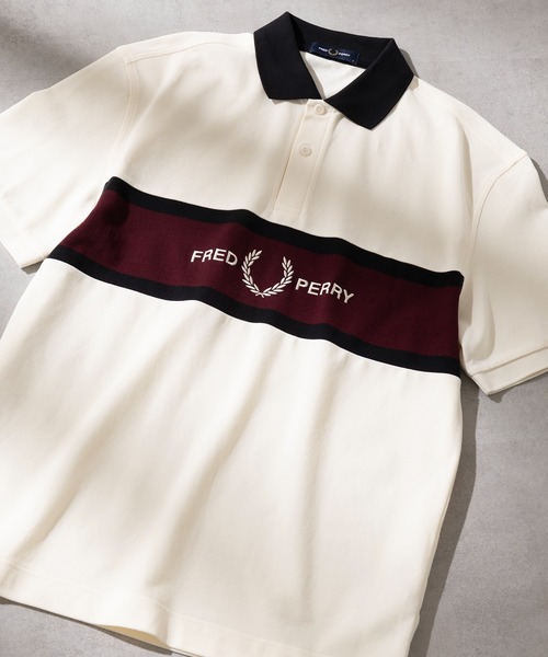 FRED PERRY(フレッドペリー)の「【FRED PERRY】EMBROIDERED PANEL POLO SHIRT M2421(ポロシャツ・メンズ・ブラック/オフホワイト・XL/L/M/S)」の1枚目の写真