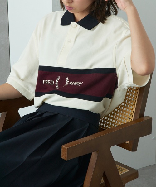 FRED PERRY(フレッドペリー)の「【FRED PERRY】EMBROIDERED PANEL POLO SHIRT M2421(ポロシャツ・メンズ・ブラック/オフホワイト・XL/L/M/S)」の6枚目の写真
