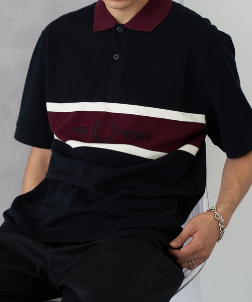 FRED PERRY(フレッドペリー)の「【FRED PERRY】EMBROIDERED PANEL POLO SHIRT M2421(ポロシャツ・メンズ・ブラック/オフホワイト・XL/L/M/S)」の18枚目の写真