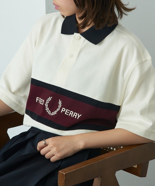 FRED PERRY(フレッドペリー)の「【FRED PERRY】EMBROIDERED PANEL POLO SHIRT M2421(ポロシャツ・メンズ・ブラック/オフホワイト・XL/L/M/S)」の3枚目の写真